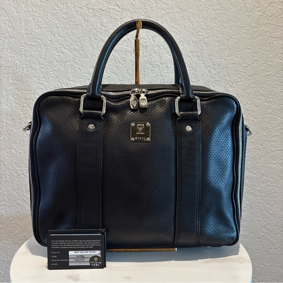 MCM Documents Portfolio Bag Work Handbag Black
